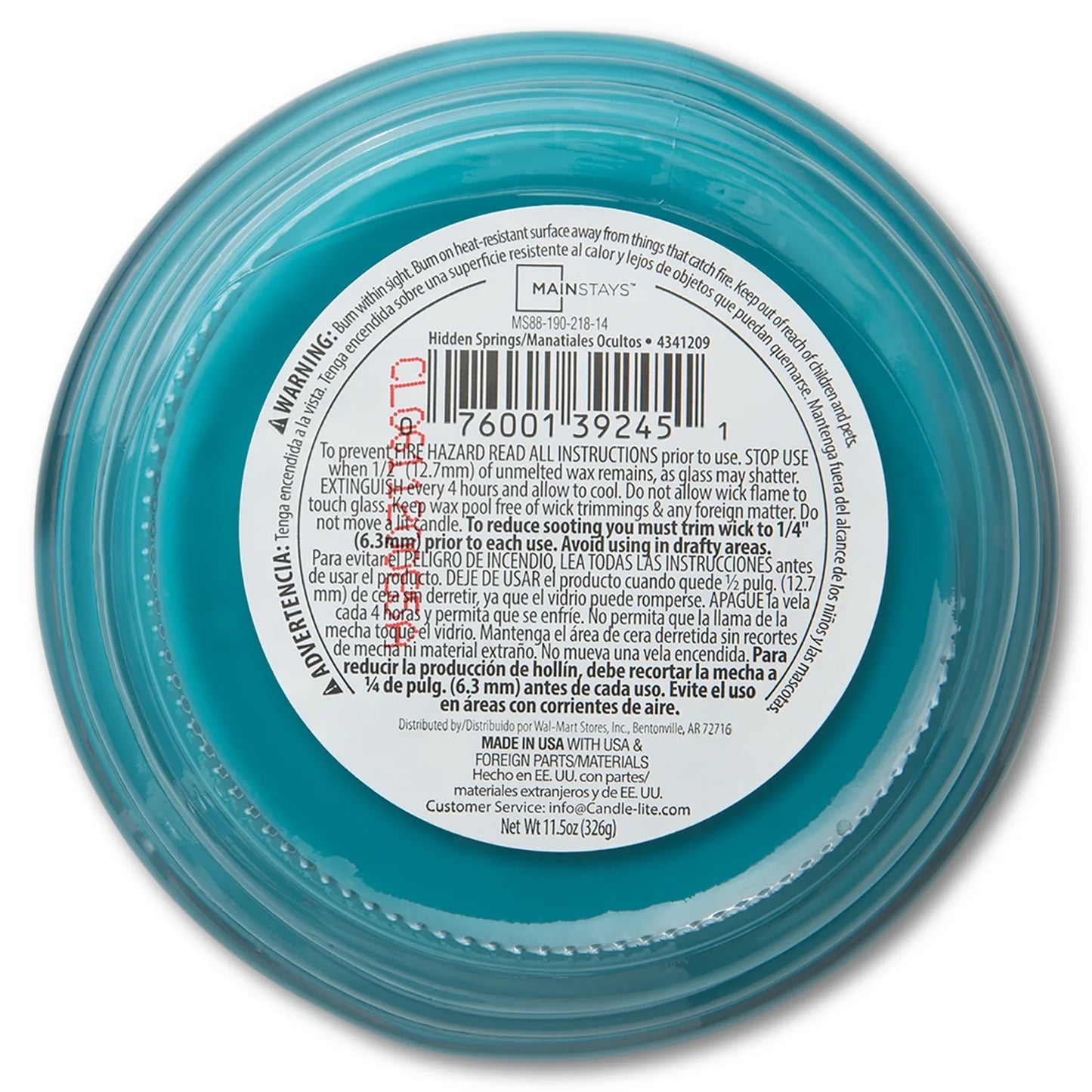Hidden Springs Scented 3-Wick Glass Jar Candle, 11.5 Oz