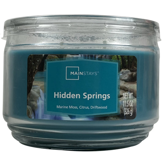 Hidden Springs Scented 3-Wick Glass Jar Candle, 11.5 Oz