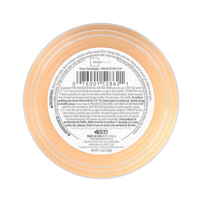 Citrus Champagne Scented 3-Wick Glass Jar Candle, 11.5Oz