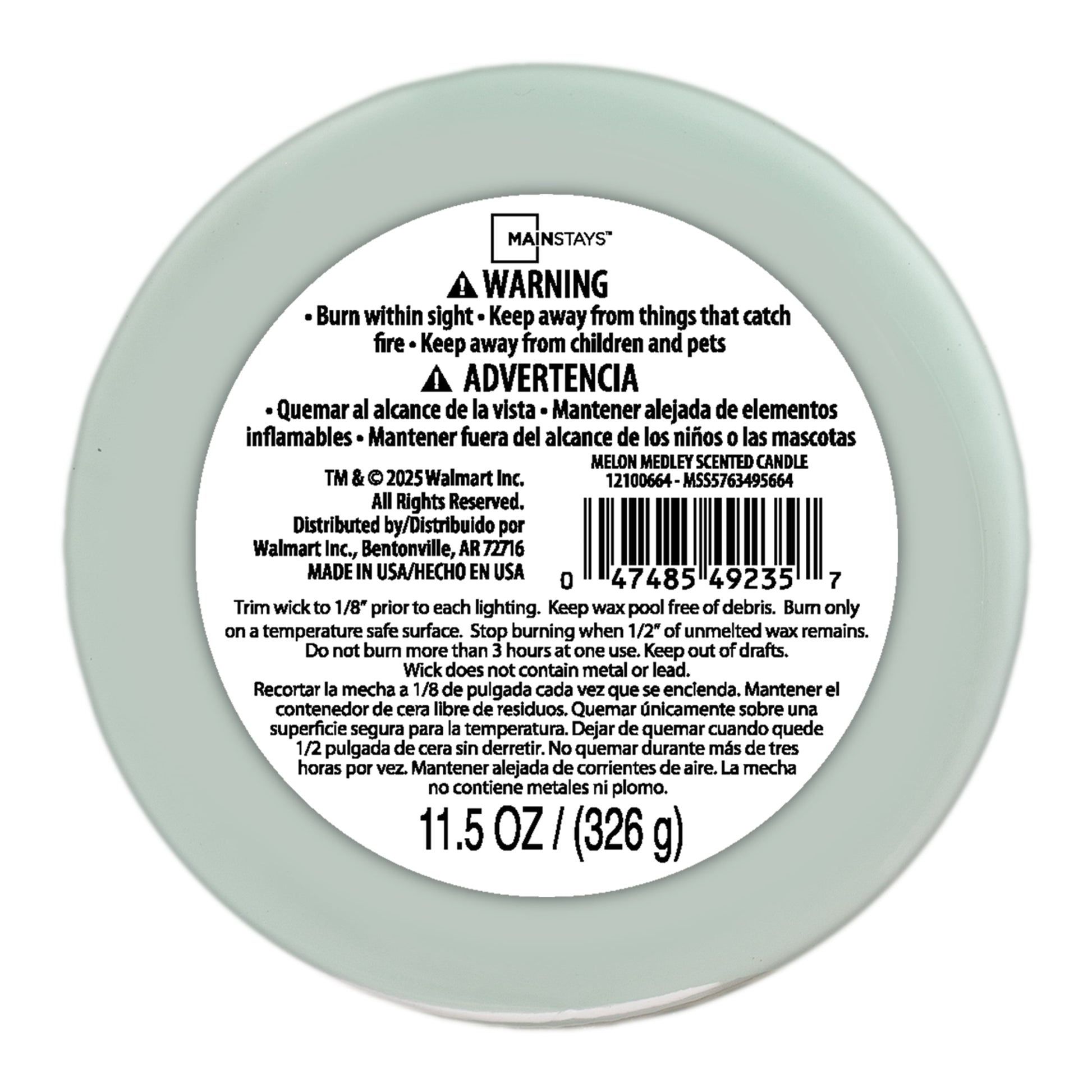 Melon Medley Scented 3 Wick Candle, 11.5 Oz.
