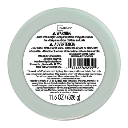 Melon Medley Scented 3 Wick Candle, 11.5 Oz.