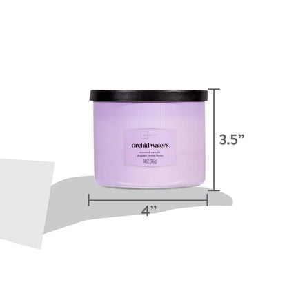 3-Wick Textured Wrapped Candle – Orchid Waters (14 oz)